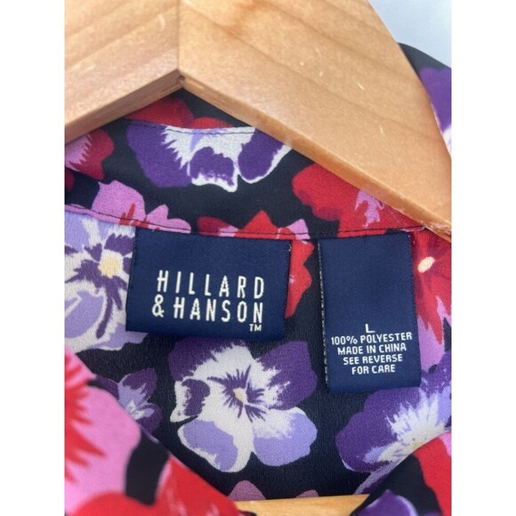 VTG Hillard & Hanson Sleeveless Floral Blouse Size Large Tie Neck Retro Garden - Picture 6 of 6